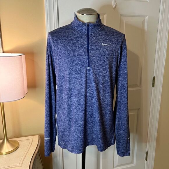 EUC Lot of 2 Men's Nike Dri-Fit Half Zip Pullover Shirts Blue & Green Size XL - Picture 2 of 11